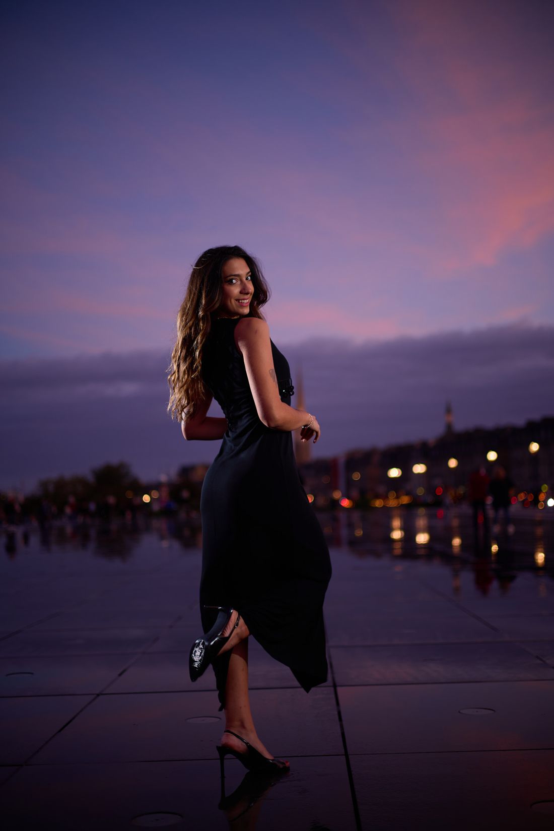Portrait au Miroir d'eau à l'heure bleue